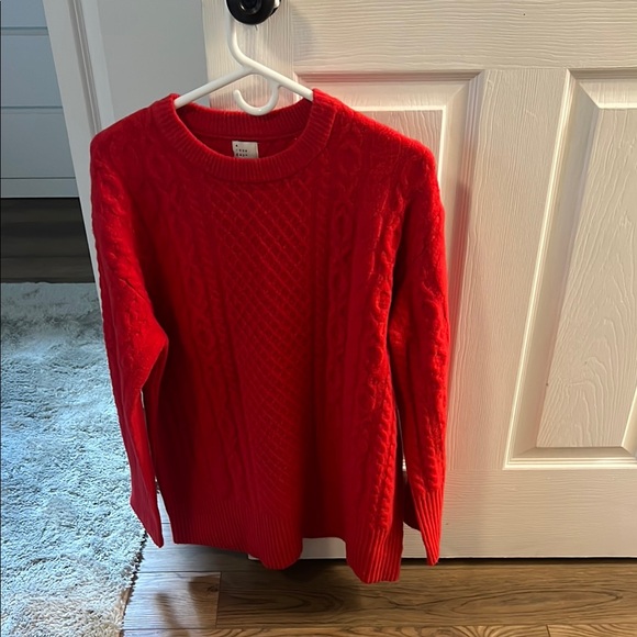 a new day Red Crewneck Sweater Cozy Knit - Picture 1 of 5